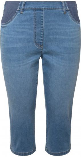 Ulla Popken Sienna Stretch Denim Capris Blue - Jeans & Byxor i Stora Storlekar – Plus Size - 