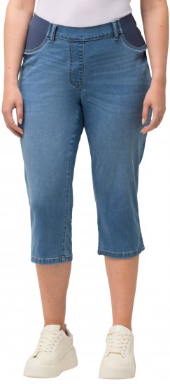 Ulla Popken Sienna Stretch Denim Capris Blue - Jeans & Byxor i Stora Storlekar – Plus Size - 