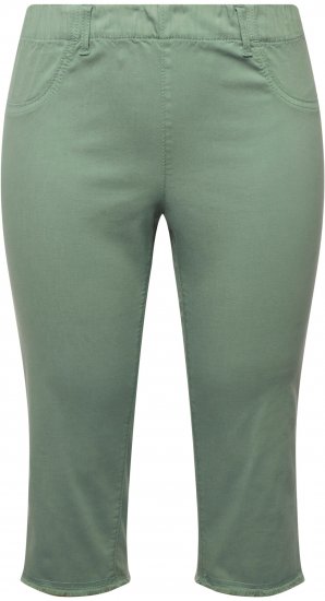 Ulla Popken Stretch Fit Raw Hem Moss Green - Jeans & Byxor i Stora Storlekar – Plus Size - 