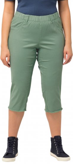 Ulla Popken Stretch Fit Raw Hem Moss Green - Jeans & Byxor i Stora Storlekar – Plus Size - 