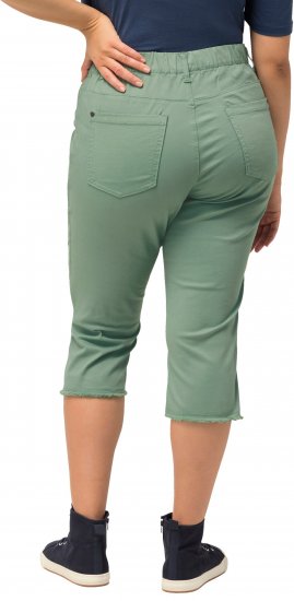 Ulla Popken Stretch Fit Raw Hem Moss Green - Jeans & Byxor i Stora Storlekar – Plus Size - 