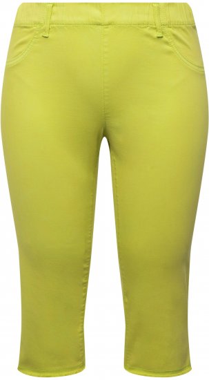 Ulla Popken Stretch Fit Raw Hem Capris Pistachio - Jeans & Byxor i Stora Storlekar – Plus Size - 