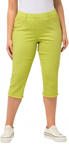 Ulla Popken Stretch Fit Raw Hem Capris Pistachio - Jeans & Byxor i Stora Storlekar – Plus Size - 