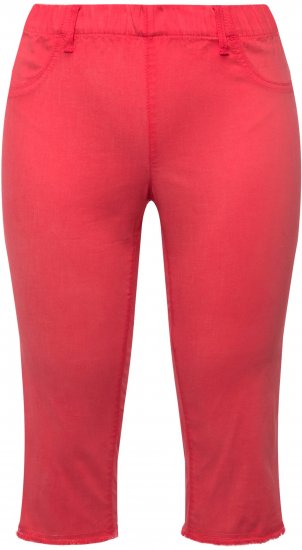 Ulla Popken Stretch Fit Raw Hem Capris Dark Coral - Jeans & Byxor i Stora Storlekar – Plus Size - 