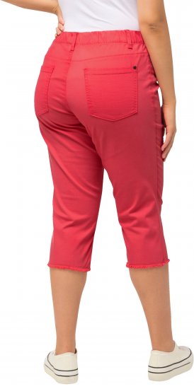 Ulla Popken Stretch Fit Raw Hem Capris Dark Coral - Jeans & Byxor i Stora Storlekar – Plus Size - 