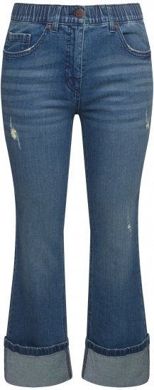 Ulla Popken Wide Cuff Stretch Fit Jeans Blue Denim - Jeans & Byxor i Stora Storlekar – Plus Size - 