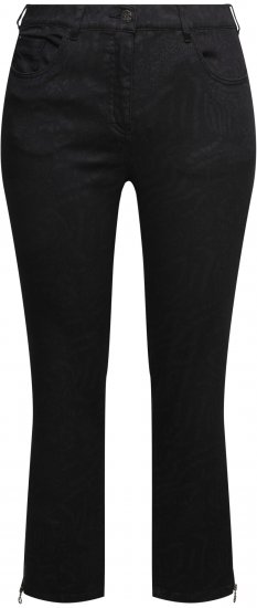 Ulla Popken Animal Print Stretch Fit Jeans Black - Jeans & Byxor i Stora Storlekar – Plus Size - 