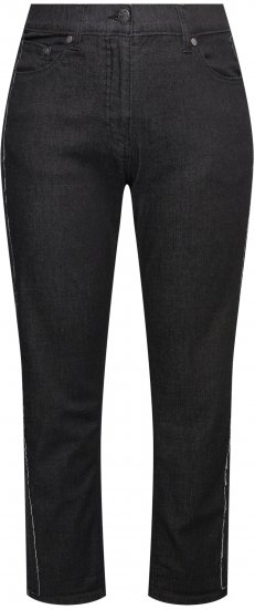 Ulla Popken Raw Denim Stripe Stretch Fit Jeans Black - Jeans & Byxor i Stora Storlekar – Plus Size - 