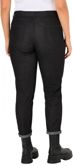Ulla Popken Raw Denim Stripe Stretch Fit Jeans Black - Jeans & Byxor i Stora Storlekar – Plus Size - 