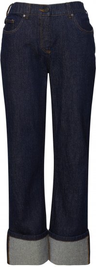 Ulla Popken Turn Up Hem Wide Leg Mary Jeans Grey Denim - Jeans & Byxor i Stora Storlekar – Plus Size - 