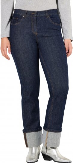 Ulla Popken Turn Up Hem Wide Leg Mary Jeans Grey Denim - Jeans & Byxor i Stora Storlekar – Plus Size - 