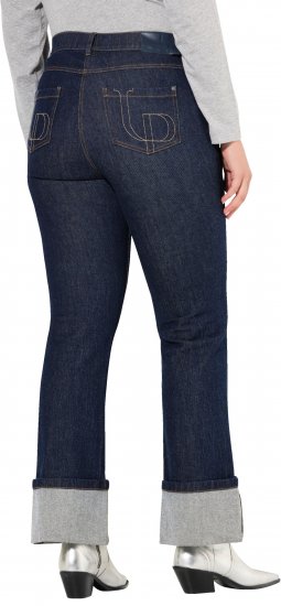 Ulla Popken Turn Up Hem Wide Leg Mary Jeans Grey Denim - Jeans & Byxor i Stora Storlekar – Plus Size - 