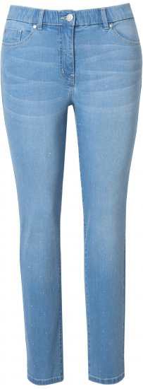 Ulla Popken Rhinestone Detail Stretch Fit Jeans Light Blue Denim - Jeans & Byxor i Stora Storlekar – Plus Size - 
