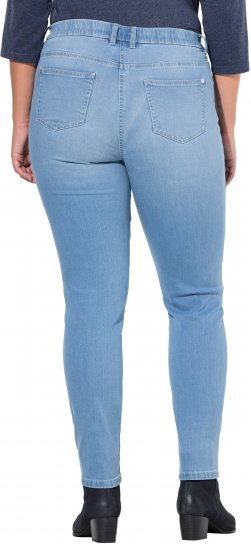 Ulla Popken Rhinestone Detail Stretch Fit Jeans Light Blue Denim - Jeans & Byxor i Stora Storlekar – Plus Size - 
