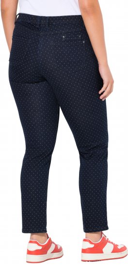 Ulla Popken Polka Dot Stretch Fit Jeans Denim Blue - Jeans & Byxor i Stora Storlekar – Plus Size - 