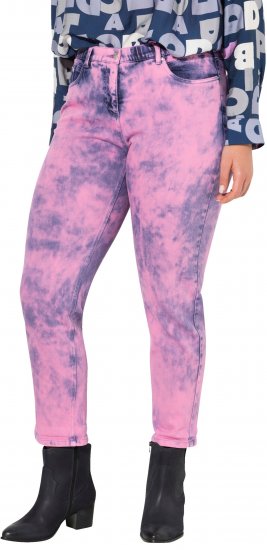 Ulla Popken Color Wash Stretch Fit Boyfriend Jeans Bold Pink - Jeans & Byxor i Stora Storlekar – Plus Size - 