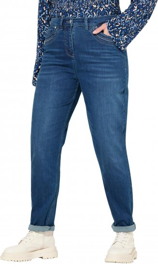 Ulla Popken Rivet Detail Mom Jeans Blue - Jeans & Byxor i Stora Storlekar – Plus Size - 