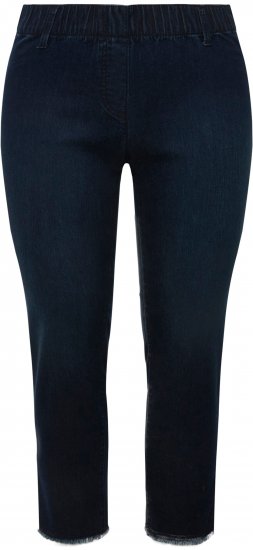Ulla Popken Cropped Raw Hem Jeggings Denim Blue - Jeans & Byxor i Stora Storlekar – Plus Size - 