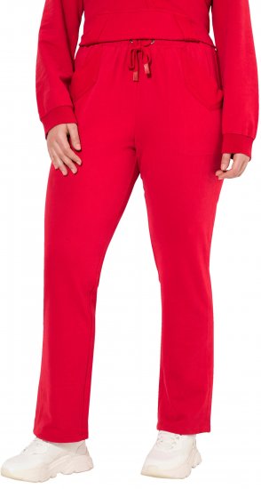 Ulla Popken Elastic Waist Sweatpants Red - Jeans & Byxor i Stora Storlekar – Plus Size - 