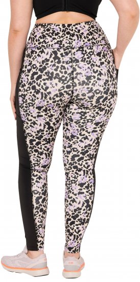 Ulla Popken Leopard Print Quick Drying Leggings Black - Jeans & Byxor i Stora Storlekar – Plus Size - 