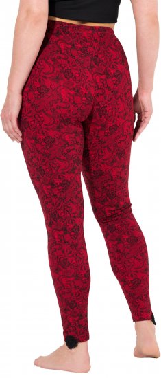 Ulla Popken Lace Print Leggings Red - Jeans & Byxor i Stora Storlekar – Plus Size - 