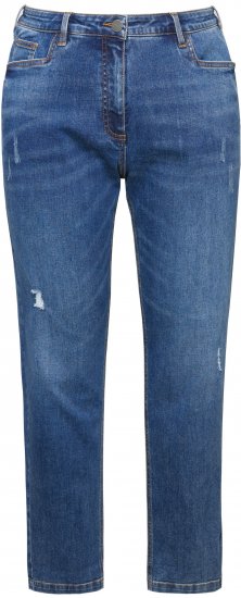 Ulla Popken Lightly Distressed Boyfriend Jeans Blue - Jeans & Byxor i Stora Storlekar – Plus Size - 