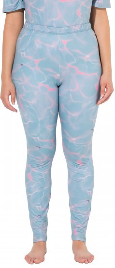 Ulla Popken Wave Print Ski Leggings Blue - Jeans & Byxor i Stora Storlekar – Plus Size - 