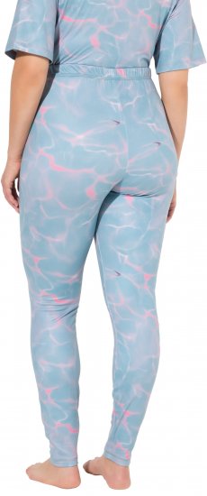Ulla Popken Wave Print Ski Leggings Blue - Jeans & Byxor i Stora Storlekar – Plus Size - 