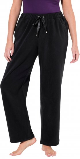 Ulla Popken Fleece Loungewear Pants Black - Jeans & Byxor i Stora Storlekar – Plus Size - 