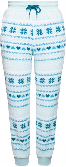 Ulla Popken Alpine Striped Plush Loungewear Pants Blue - Jeans & Byxor i Stora Storlekar – Plus Size - 