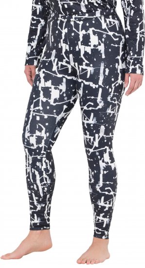Ulla Popken Quick Drying Abstract Print Leggings Black - Jeans & Byxor i Stora Storlekar – Plus Size - 