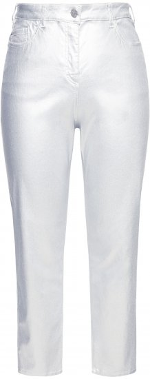 Ulla Popken Metallic Stretch Fit Mom Jeans Silver - Jeans & Byxor i Stora Storlekar – Plus Size - 