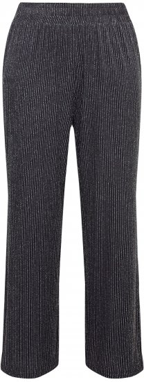 Ulla Popken Sparkling Pinstripe Elastic Waist Pants Black - Jeans & Byxor i Stora Storlekar – Plus Size - 