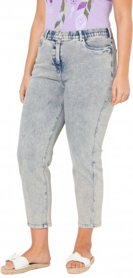 Ulla Popken Tapered Leg Mom Jeans Blue Denim - Jeans & Byxor i Stora Storlekar – Plus Size - 