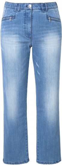 Ulla Popken Tapered Leg Lightly Distressed Jeans Blue Denim - Jeans & Byxor i Stora Storlekar – Plus Size - 