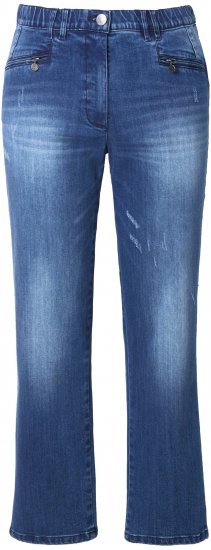 Ulla Popken Tapered Leg Lightly Distressed Jeans Denim Blue - Jeans & Byxor i Stora Storlekar – Plus Size - 