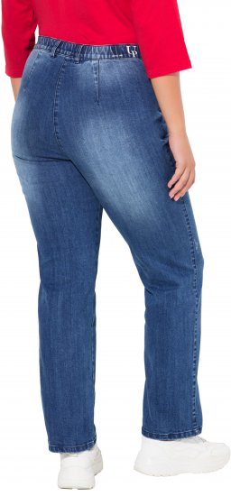Ulla Popken Tapered Leg Lightly Distressed Jeans Denim Blue - Jeans & Byxor i Stora Storlekar – Plus Size - 