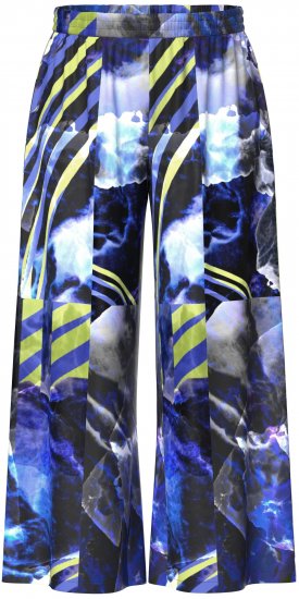 Ulla Popken Blue Stroke Wide Leg Palazzo Pants - Jeans & Byxor i Stora Storlekar – Plus Size - 