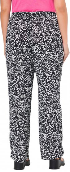 Ulla Popken Leopard Print Elastic Waist Pants Black - Jeans & Byxor i Stora Storlekar – Plus Size - 