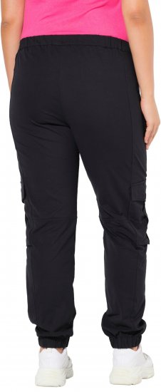 Ulla Popken Elastic Hem Stretch Fit Cargo Pants Black - Jeans & Byxor i Stora Storlekar – Plus Size - 