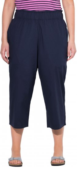 Ulla Popken Stretch Fit Paper Bag Culottes Navy - Jeans & Byxor i Stora Storlekar – Plus Size - 