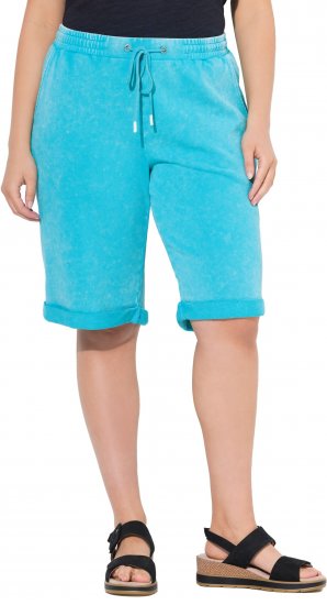 Ulla Popken Acid Wash Elastic Waist Sweatshirts Blue - Jeans & Byxor i Stora Storlekar – Plus Size - 