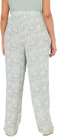Ulla Popken Animal Print Elastic Waist Pants White - Jeans & Byxor i Stora Storlekar – Plus Size - 