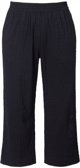 Ulla Popken Textured Elastic Waist Cropped Pants Black - Jeans & Byxor i Stora Storlekar – Plus Size - 