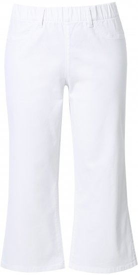 Ulla Popken Wide Leg Twill Mary Fit Culottes White - Jeans & Byxor i Stora Storlekar – Plus Size - 