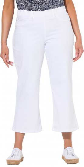 Ulla Popken Wide Leg Twill Mary Fit Culottes White - Jeans & Byxor i Stora Storlekar – Plus Size - 