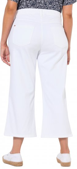 Ulla Popken Wide Leg Twill Mary Fit Culottes White - Jeans & Byxor i Stora Storlekar – Plus Size - 