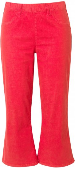 Ulla Popken Wide Leg Twill Mary Fit Culottes Neon Red - Jeans & Byxor i Stora Storlekar – Plus Size - 