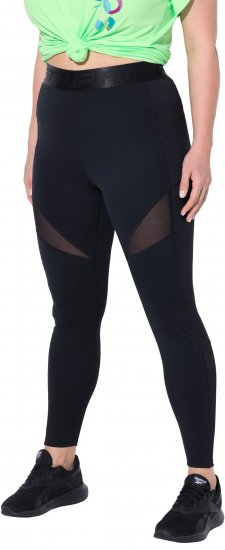 Ulla Popken Mesh Panel Quick Drying Performance Leggings Black - Jeans & Byxor i Stora Storlekar – Plus Size - 
