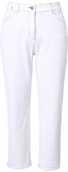 Ulla Popken Used Look 5 Pocket Comfy Waistband Mom Jeans Snow White - Jeans & Byxor i Stora Storlekar – Plus Size - 